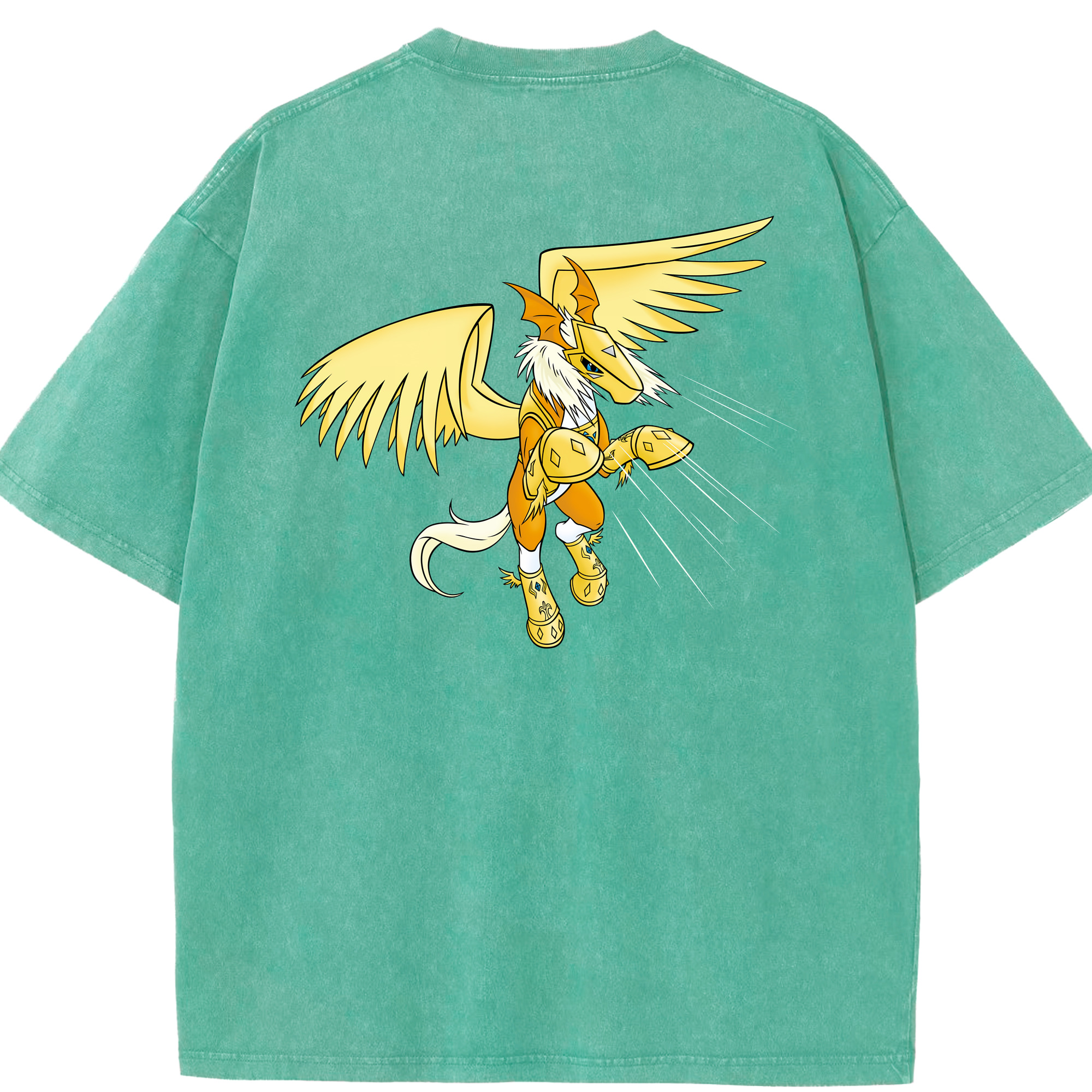（画像用） Digimon デジタルモンスター/デジモン 綿100% ヴィンテージ風 半袖Tシャツ（背面プリント）